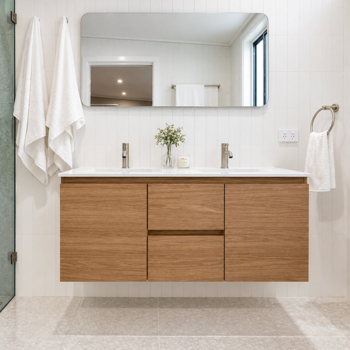 Vanity Island Terrazzo White Matt P4 Porcelain Tile 600x600mm 6NBLWHM - The Blue Space