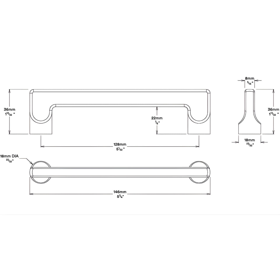 Iver Baltimore 160mm Cabinet Pull Handle Satin Nickel