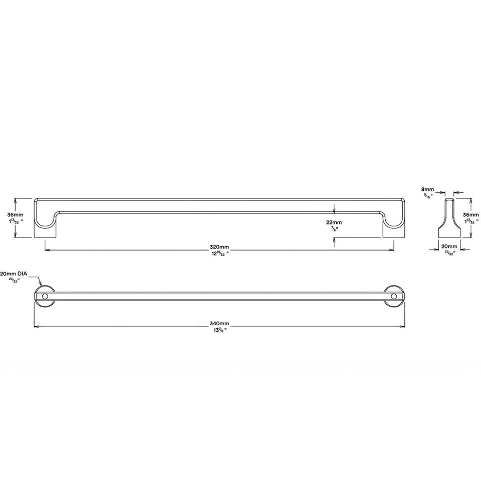 Iver Baltimore 320mm Cabinet Pull Handle Signature Brass