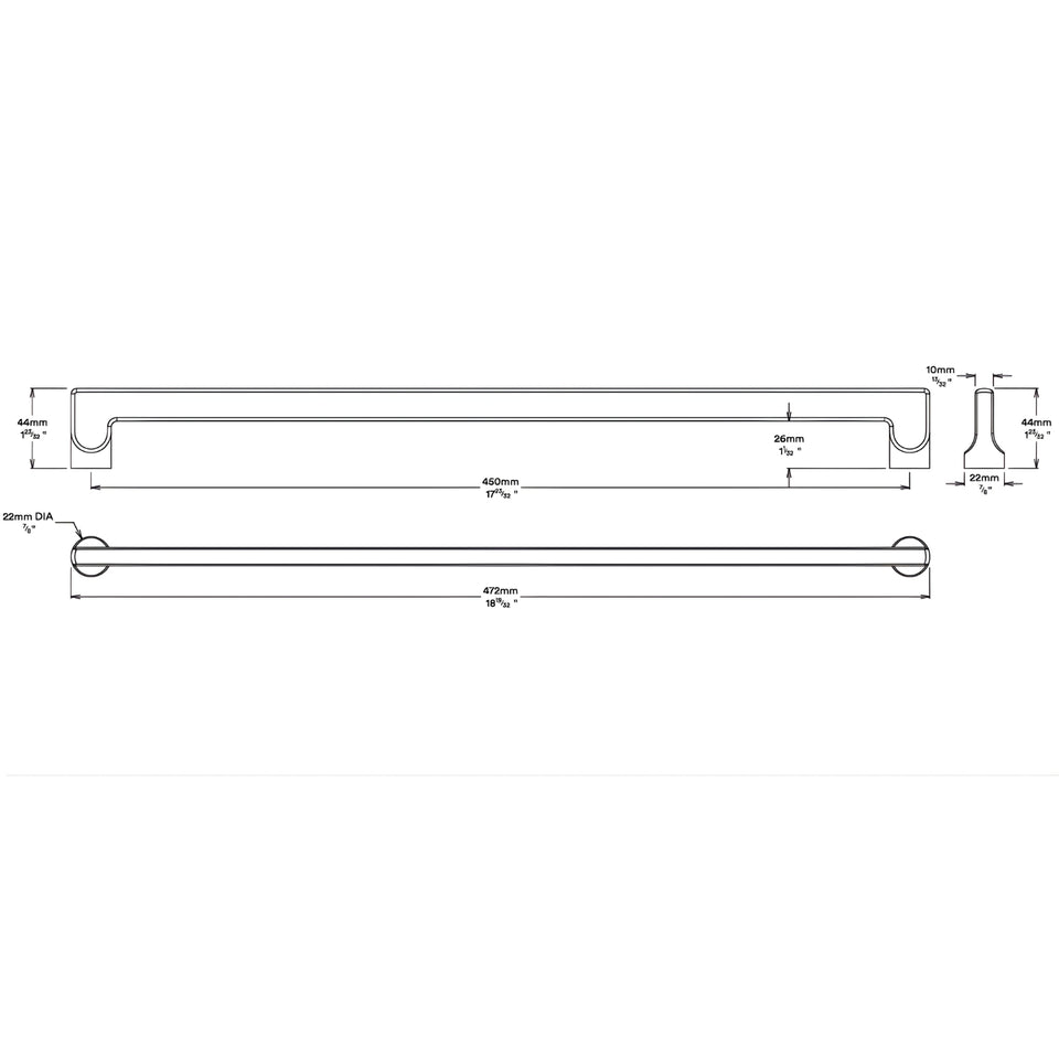 Iver Baltimore 450mm Cabinet Pull Handle Matte Black