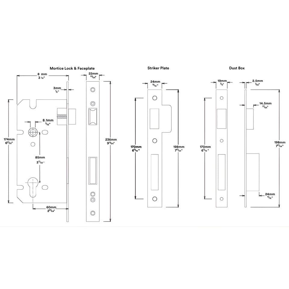 Iver Baltimore Lever Oval Backplate Entrance Kit with High Security Lock Brushed Brass