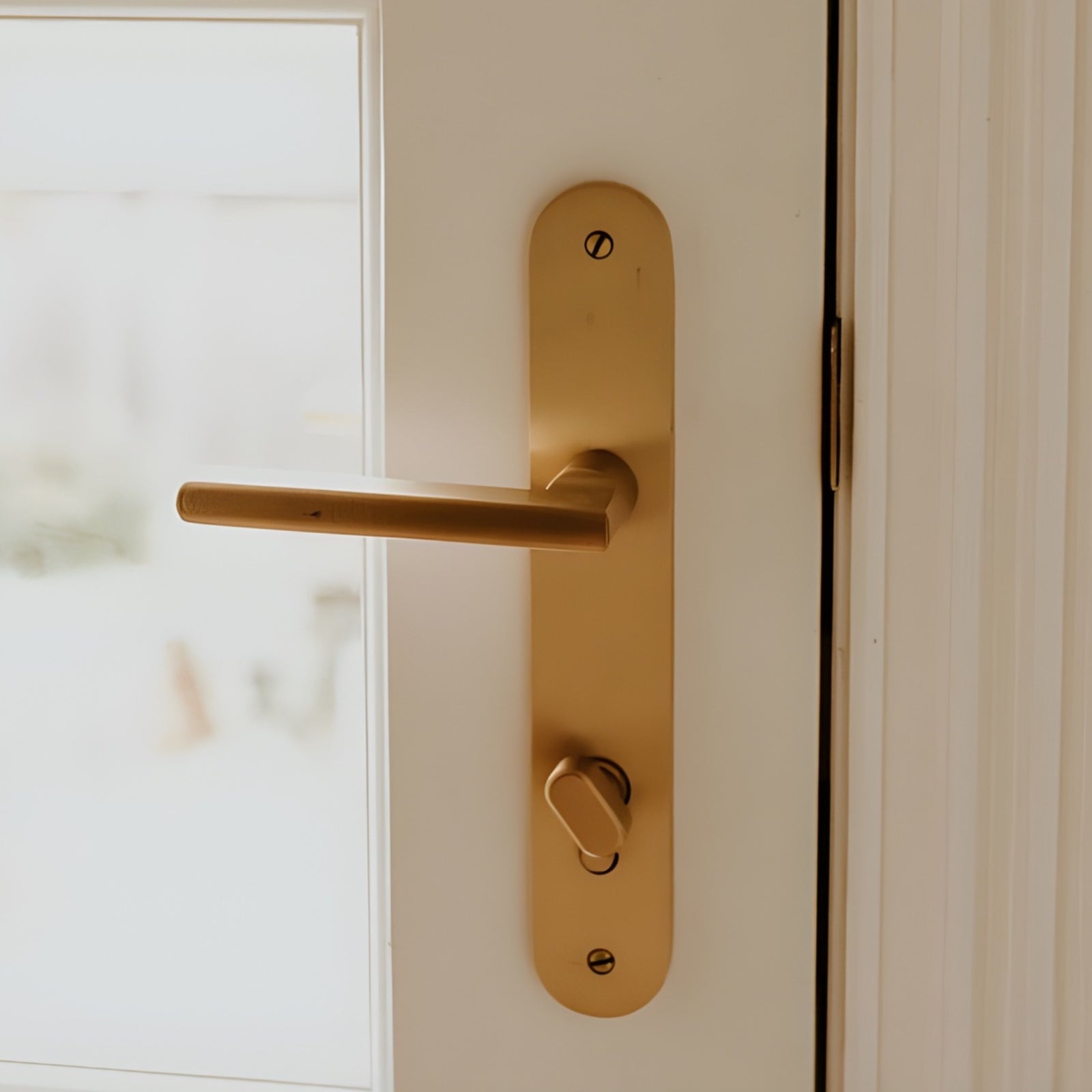 Project Image Iver Baltimore Lever Oval Backplate Entrance Kit with High Security Lock Brushed Brass 15226KENTR60KT - The Blue Space
