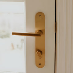 Iver Baltimore Lever Oval Backplate Entrance Kit with High Security Lock Brushed Brass