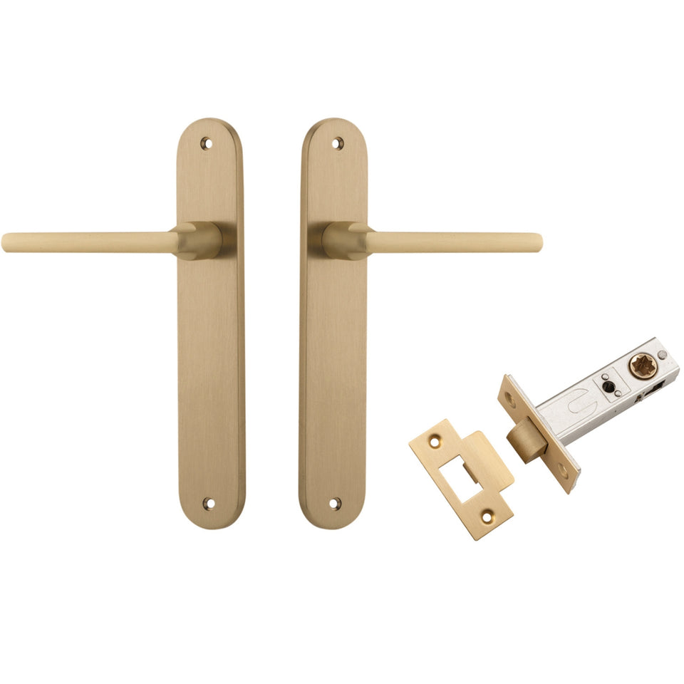 Iver Baltimore Lever Oval Backplate Passage Kit Brushed Brass