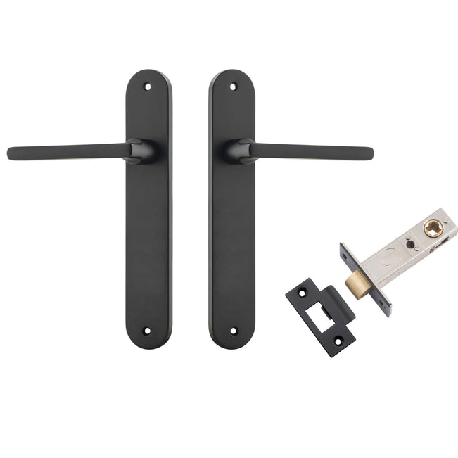 Iver Baltimore Lever Oval Backplate Passage Kit Matte Black 12726KPASS60 - The Blue Space