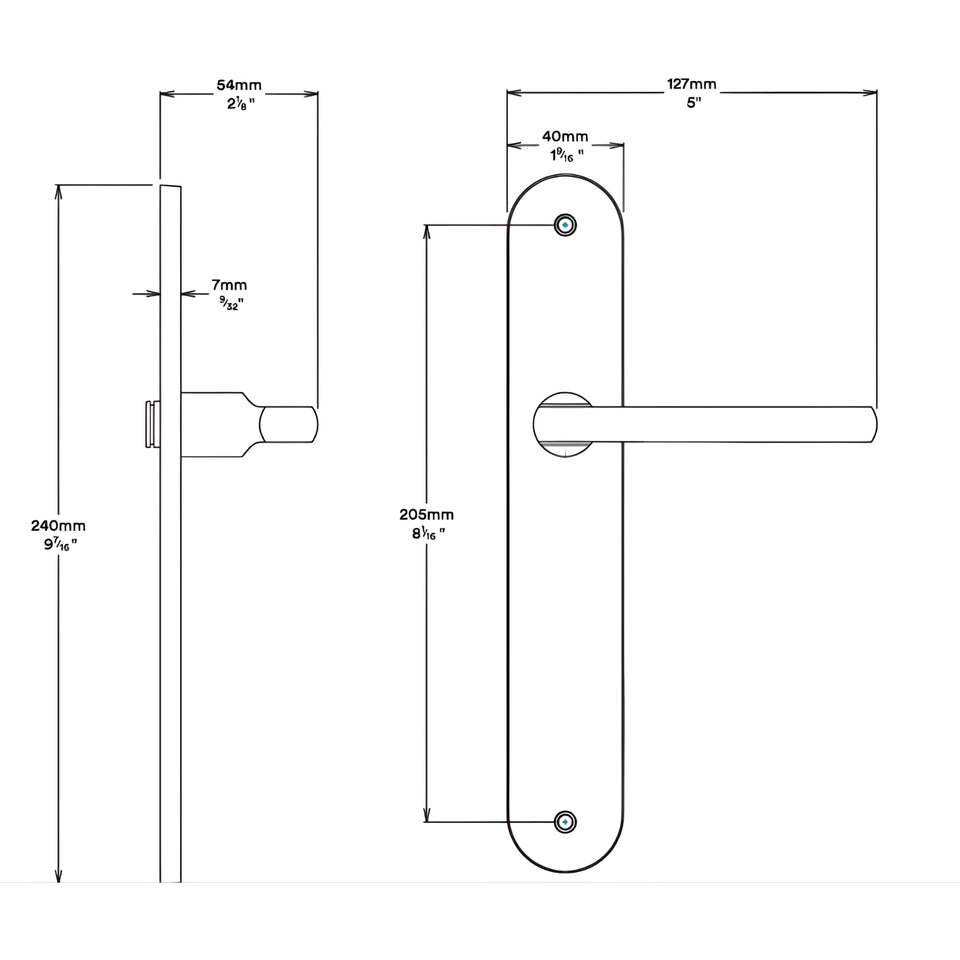 Iver Baltimore Lever Oval Backplate Privacy Kit with Privacy Turn Brushed Brass