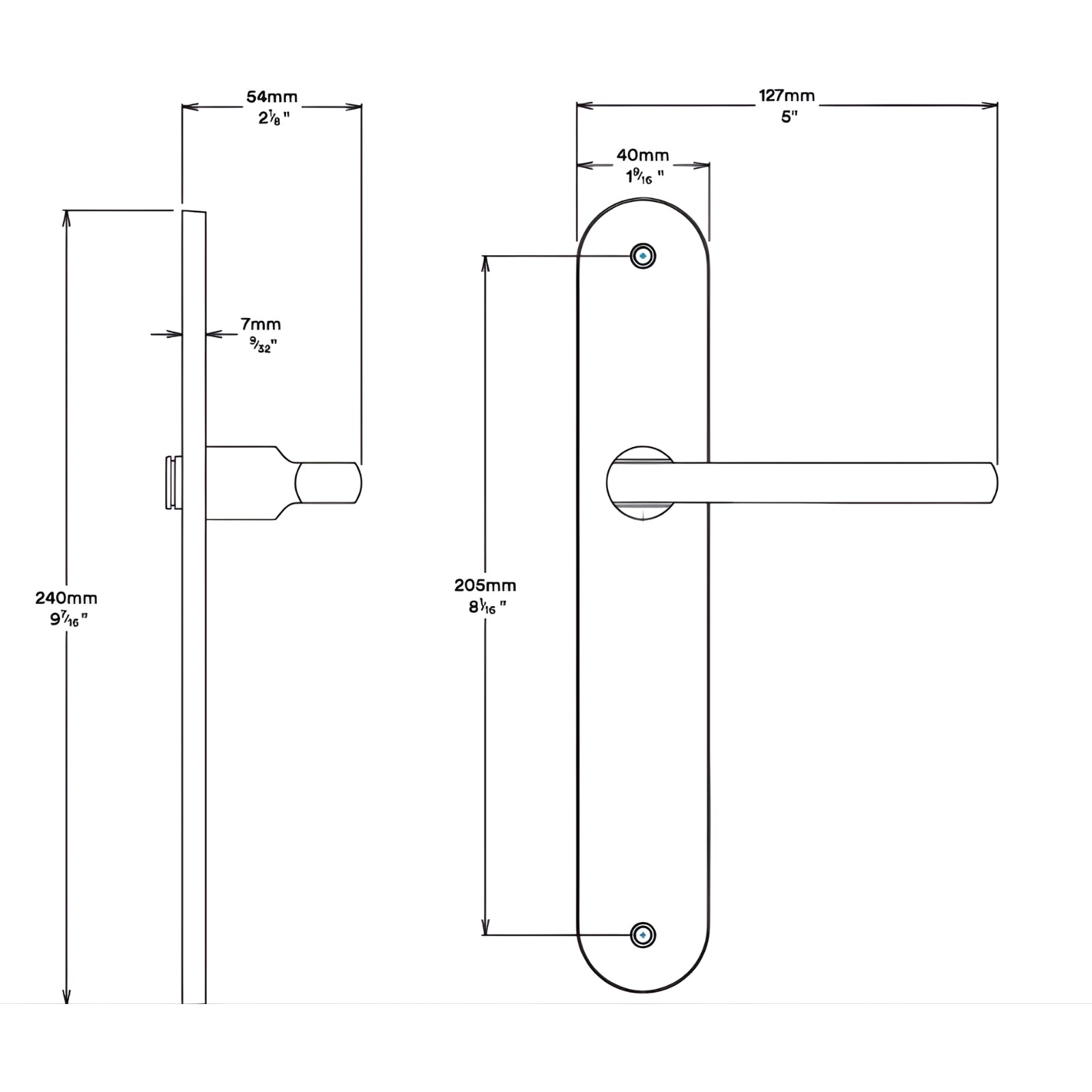 Line Drawing Iver Baltimore Lever Oval Backplate Privacy Kit with Privacy Turn Brushed Brass 15226KPRIV60 - The Blue Space