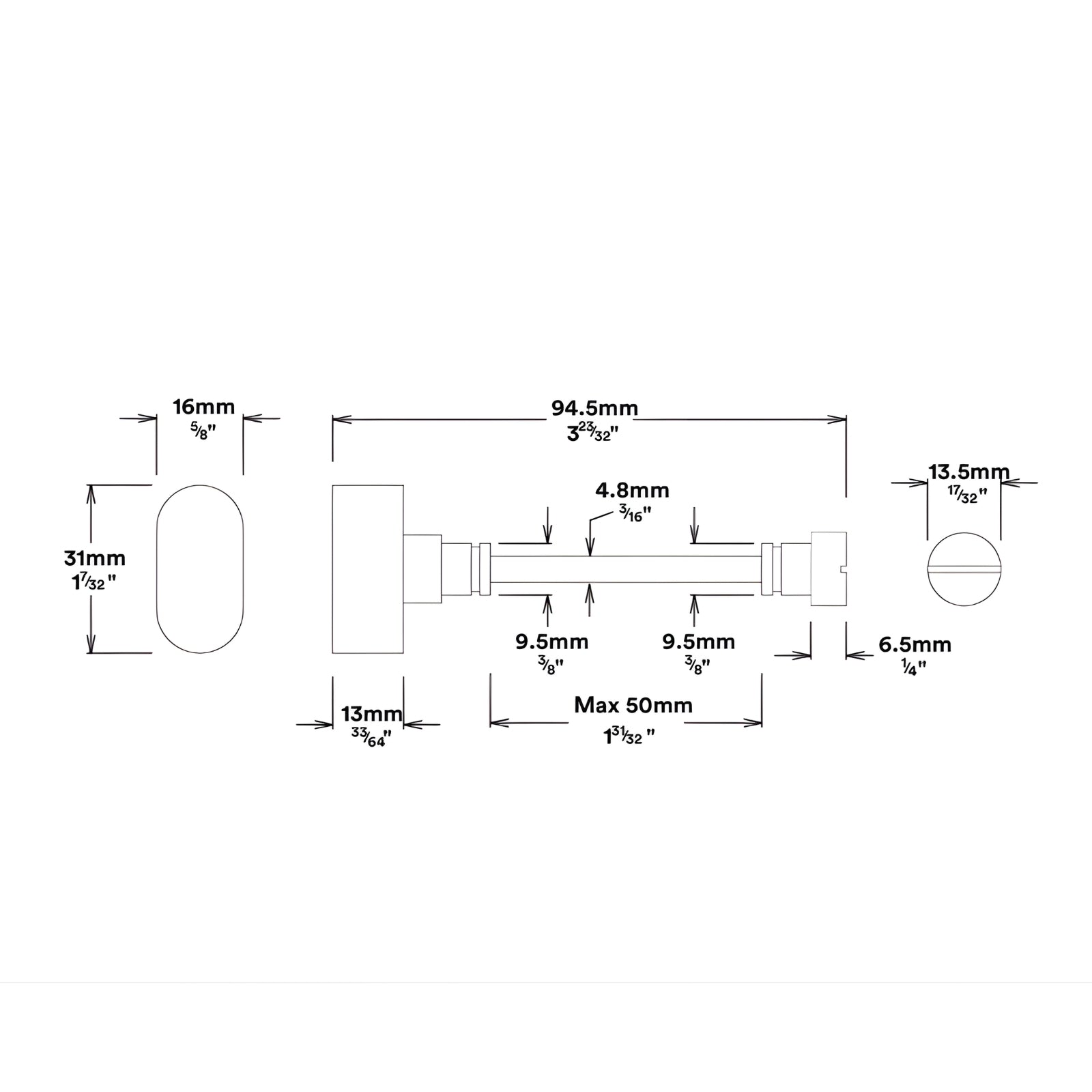 Key Thumb Iver Baltimore Lever Oval Backplate Privacy Kit with Privacy Turn Satin Nickel 14726KPRIV60 - The Blue Space