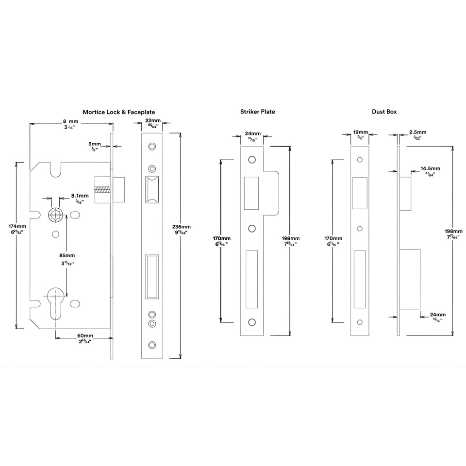 Iver Baltimore Lever Rectangular Backplate Entrance Kit with High Security Lock Brushed Brass