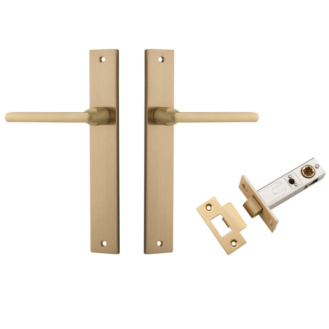 Iver Baltimore Lever Rectangular Backplate Passage Kit Brushed Brass 15702KPASS60 - The Blue Space