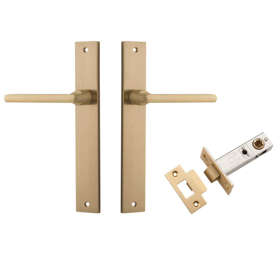 Iver Baltimore Lever Rectangular Backplate Passage Kit Brushed Brass