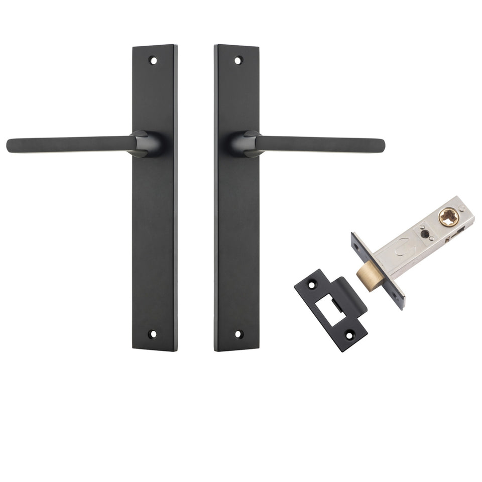 Iver Baltimore Lever Rectangular Backplate Passage Kit Matte Black