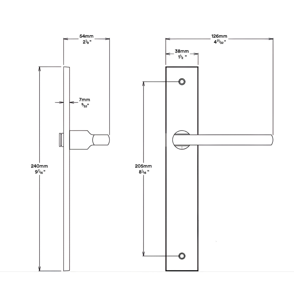 Iver Baltimore Lever Rectangular Backplate Passage Kit Signature Brass