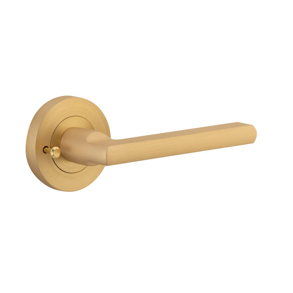 Iver Baltimore Lever Round Rose (Inbuilt Privacy) Brushed Brass