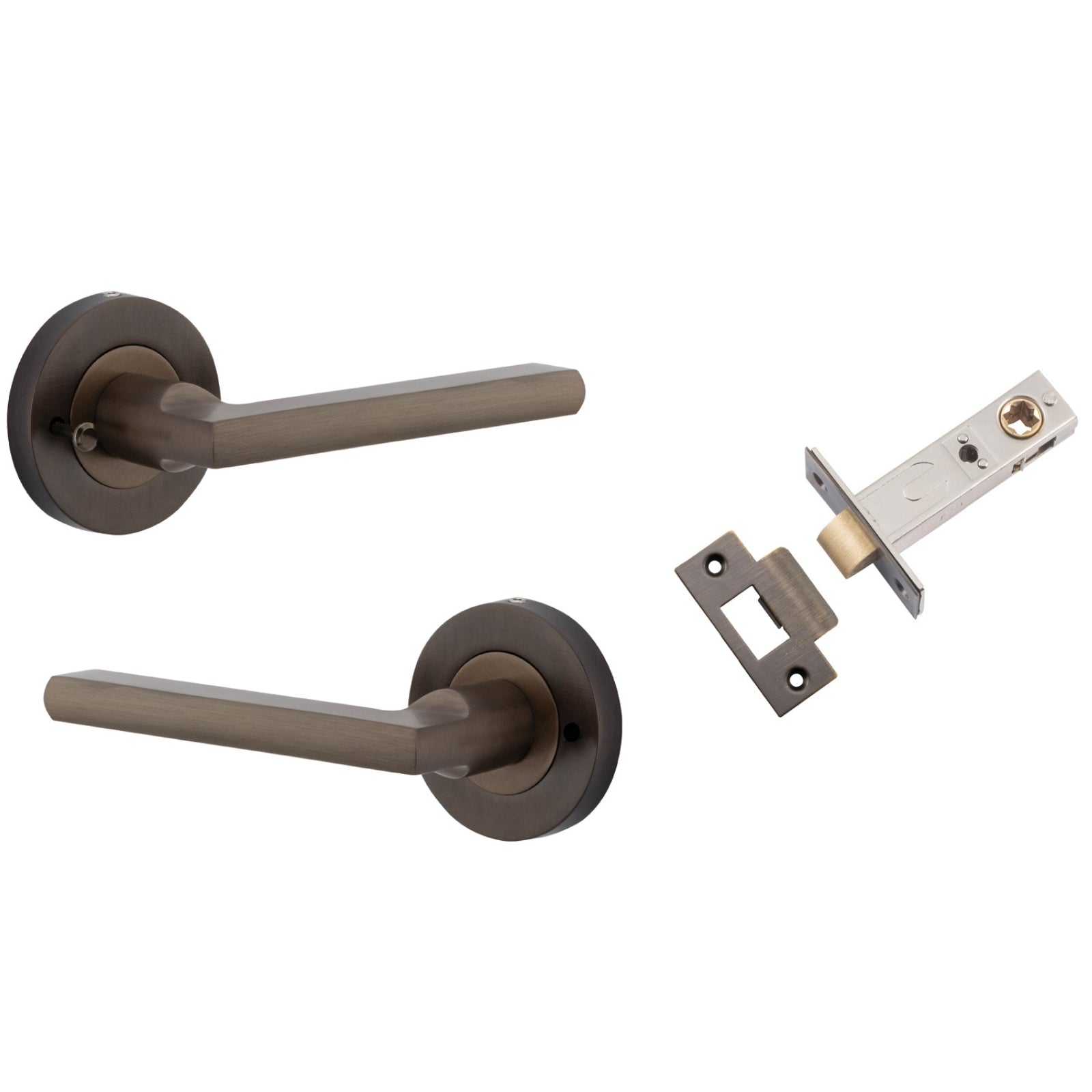 Iver Baltimore Lever Round Rose (Inbuilt Privacy) Signature Brass 9211KIBPRIV60 - The Blue Space