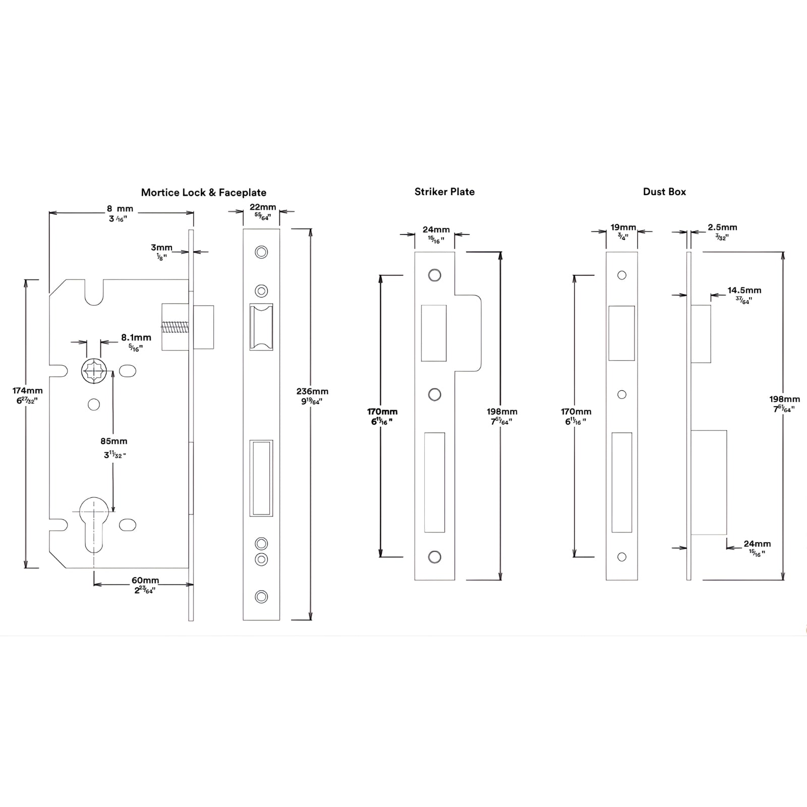 Mortice Lock Iver Baltimore Lever Round Rose Entrance Kit with Separate High Security Lock Brushed Brass 9365KENTR60KT - The Blue Space