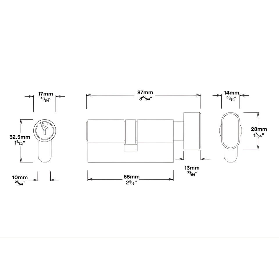 Iver Baltimore Lever Round Rose Entrance Kit with Separate High Security Lock Matte Black