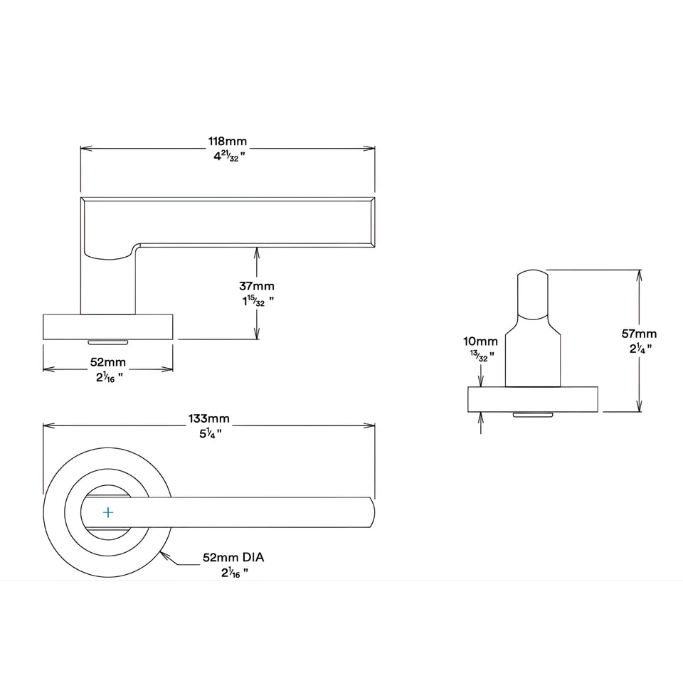 Iver Baltimore Lever Round Rose Entrance Kit with Separate High Security Lock Satin Nickel