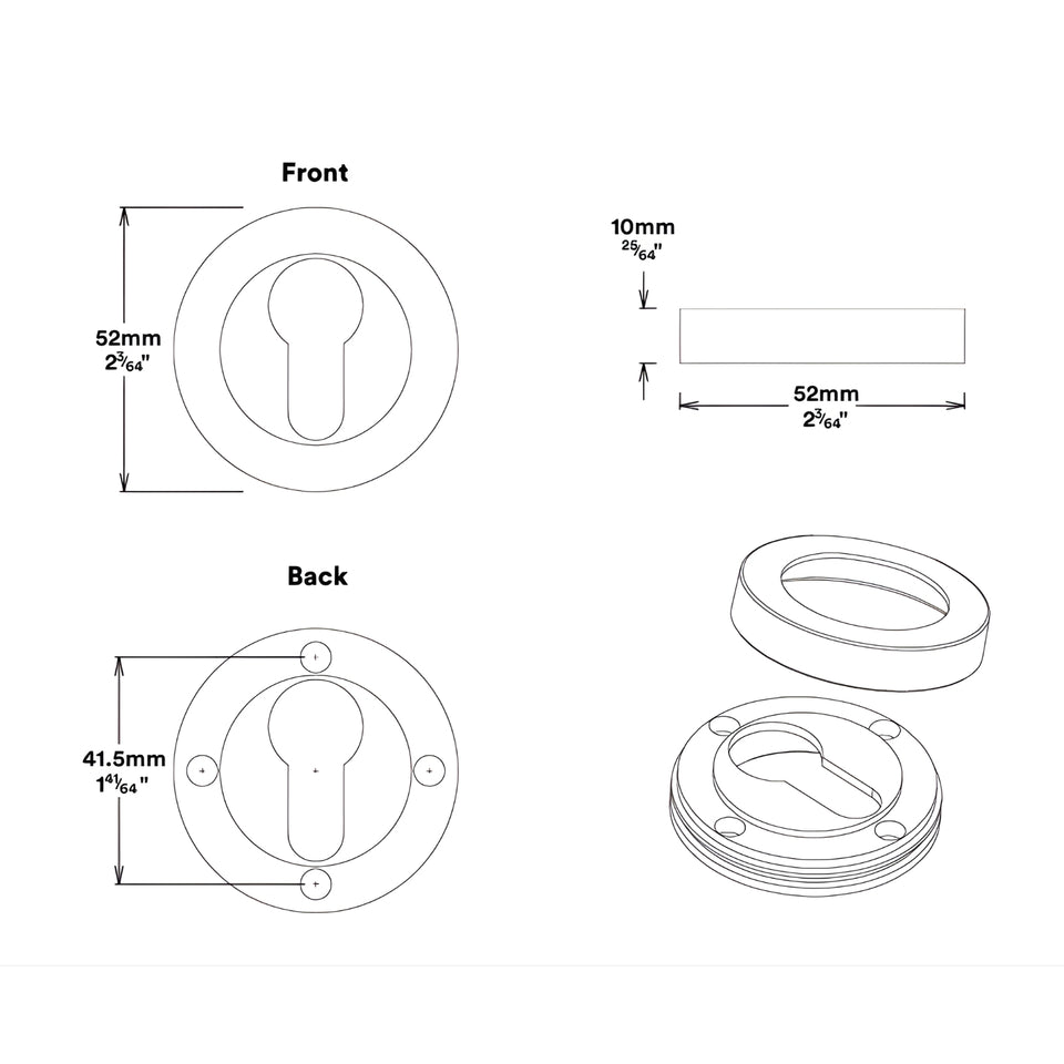 Iver Baltimore Lever Round Rose Entrance Kit with Separate High Security Lock Satin Nickel