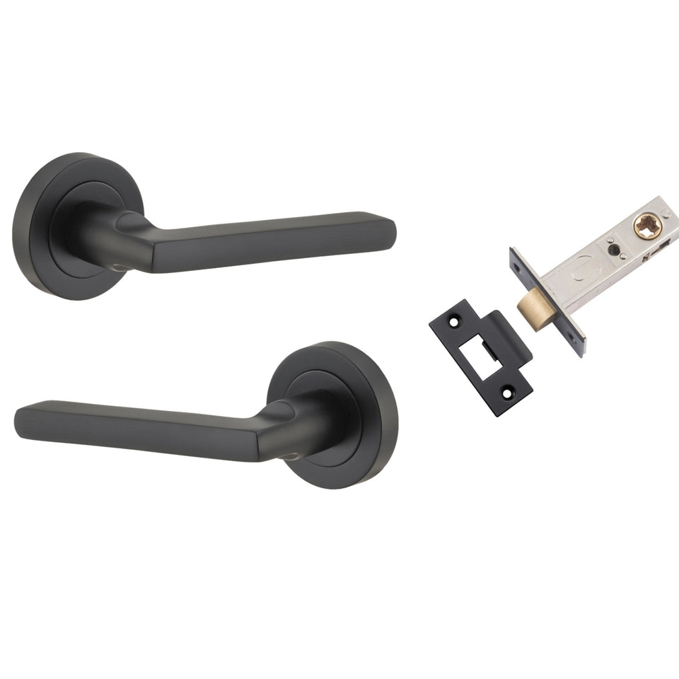 Iver Baltimore Lever Round Rose Passage Kit Matte Black