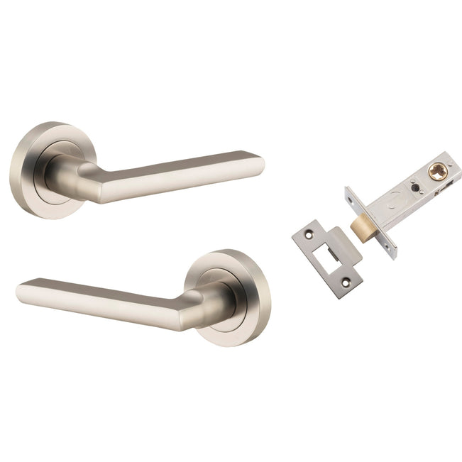 Iver Baltimore Lever Round Rose Passage Kit Satin Nickel 9219KPASS60 - The Blue Space