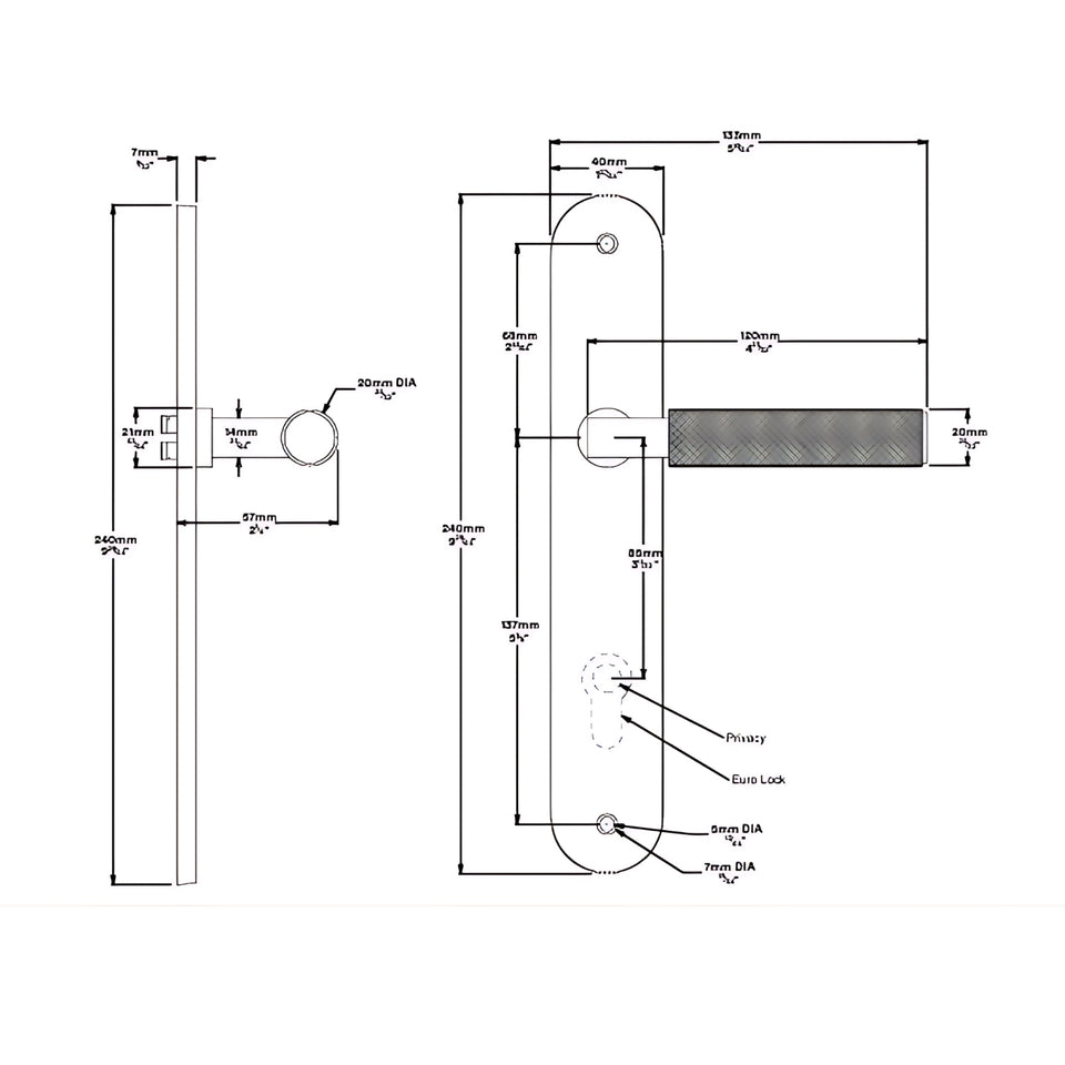 Iver Brunswick Lever Oval Backplate Entrance Kit with High Security Lock Matte Black