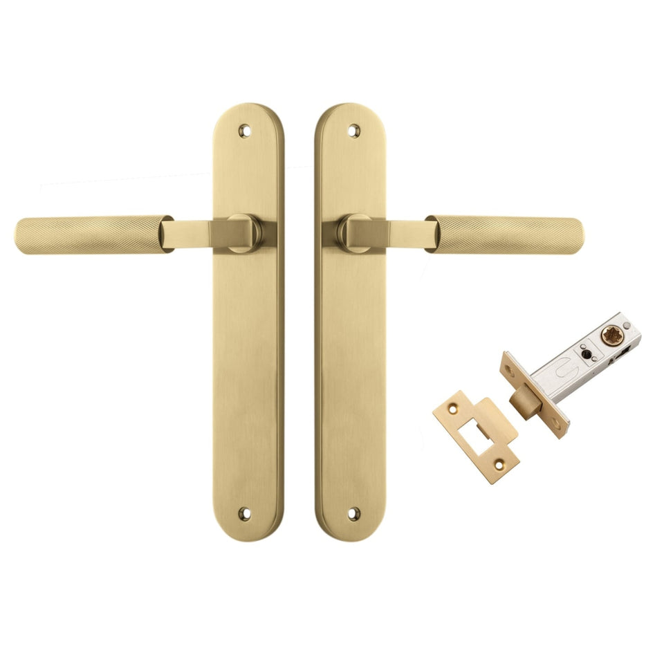 Iver Brunswick Lever Oval Backplate Passage Kit Brushed Gold