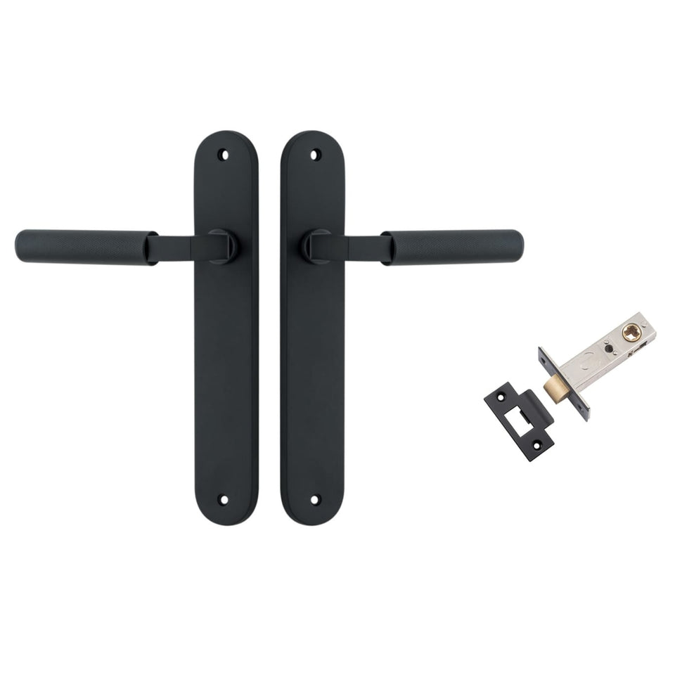 Iver Brunswick Lever Oval Backplate Passage Kit Matte Black