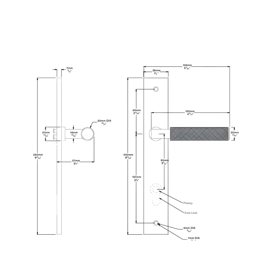 Iver Brunswick Lever Rectangular Backplate Entrance Kit with High Security Lock Satin Nickel