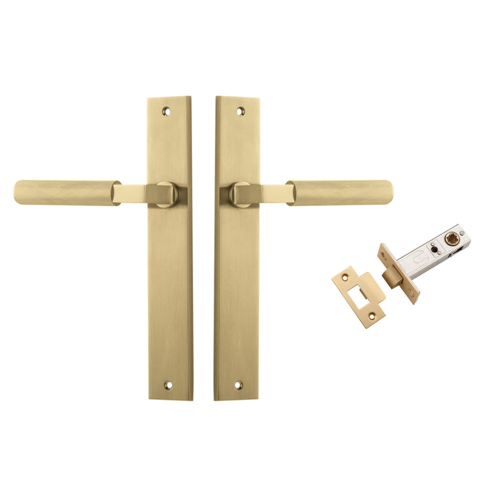 Iver Brunswick Lever Rectangular Backplate Passage Kit Brushed Gold