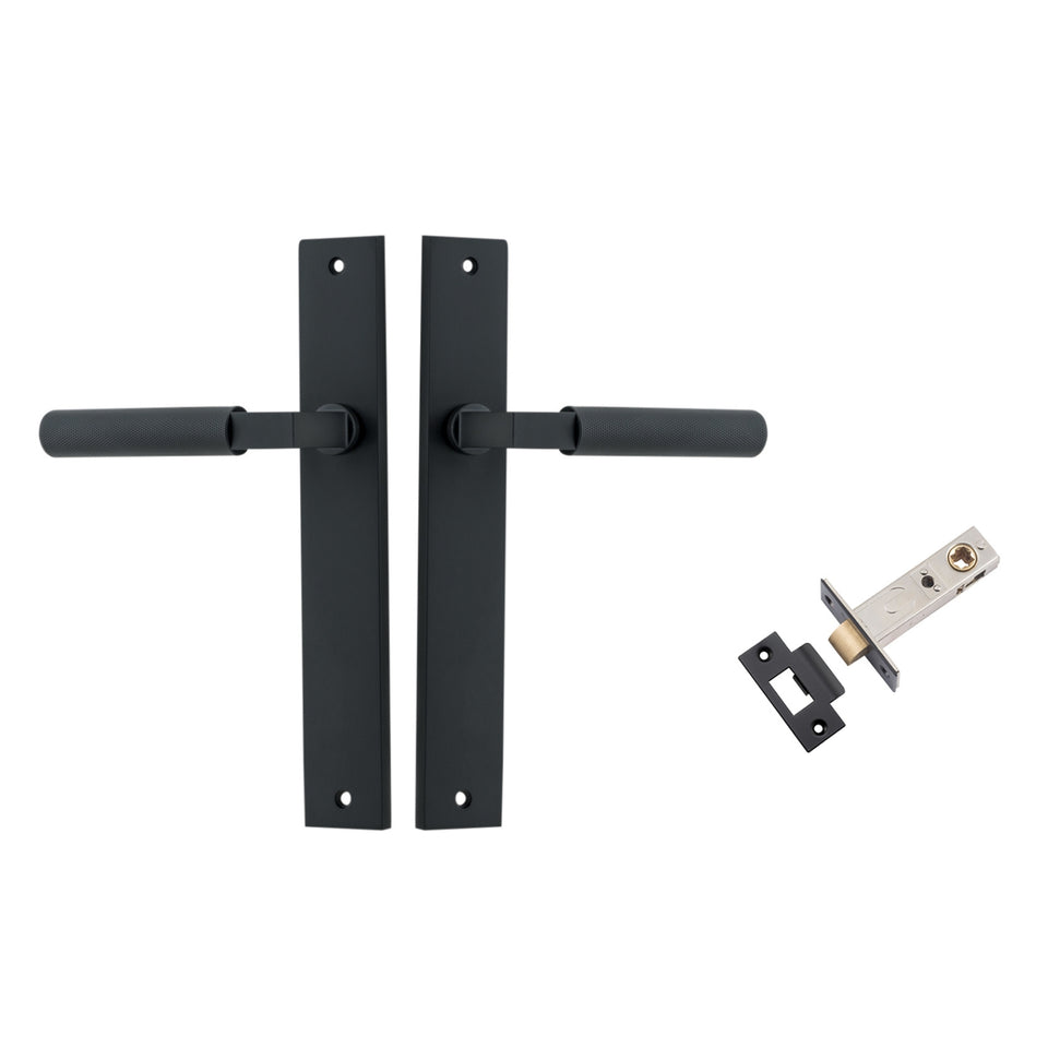 Iver Brunswick Lever Rectangular Backplate Passage Kit Matte Black