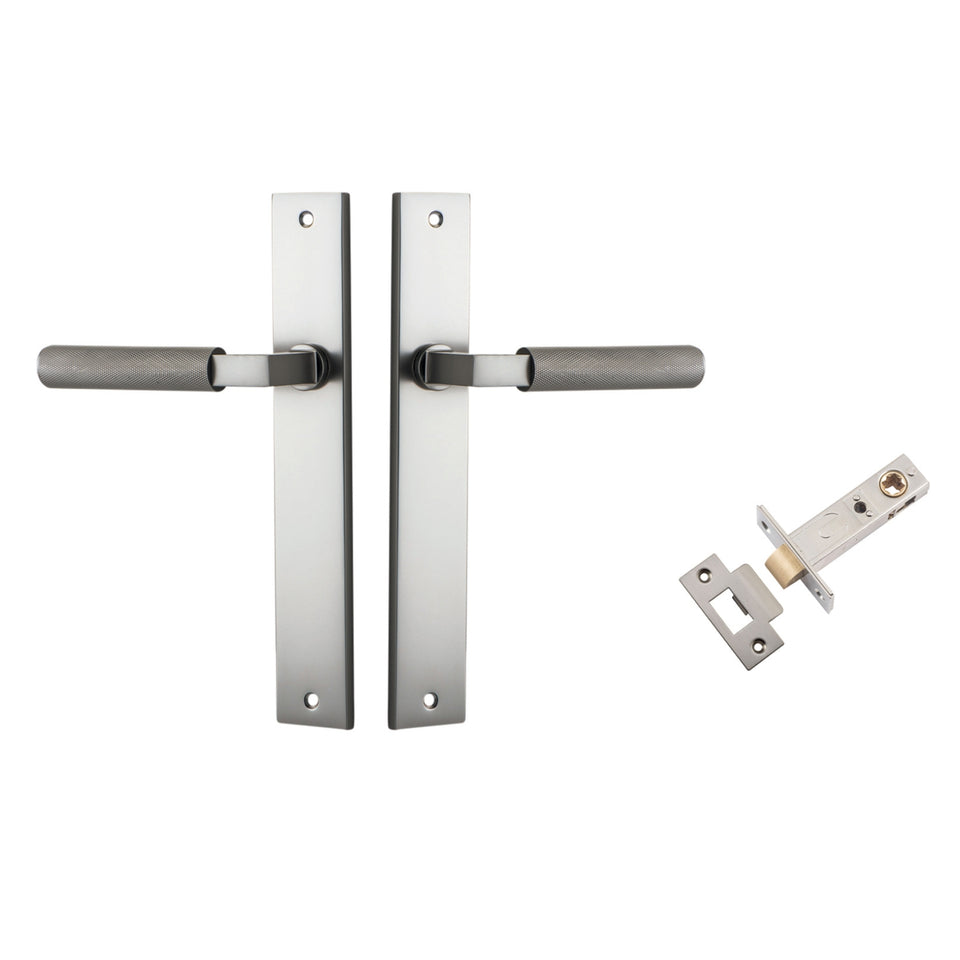 Iver Brunswick Lever Rectangular Backplate Passage Kit Satin Nickel