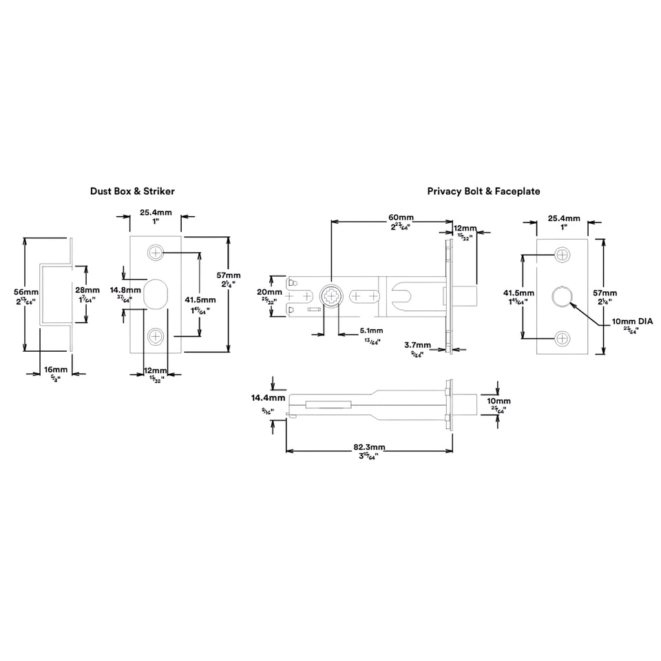 Iver Brunswick Lever Rectangular Backplate Privacy Kit Satin Nickel
