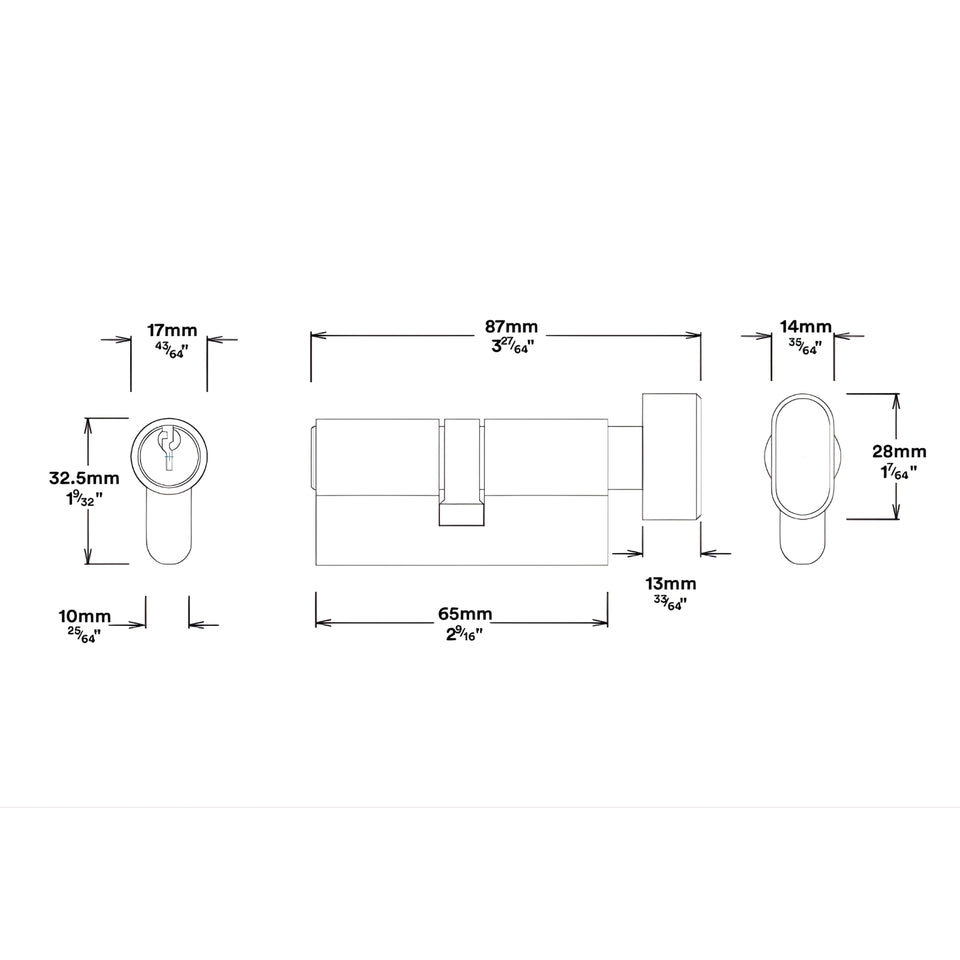 Iver Brunswick Lever Round Rose Entrance Kit with High Security Lock Matte Black