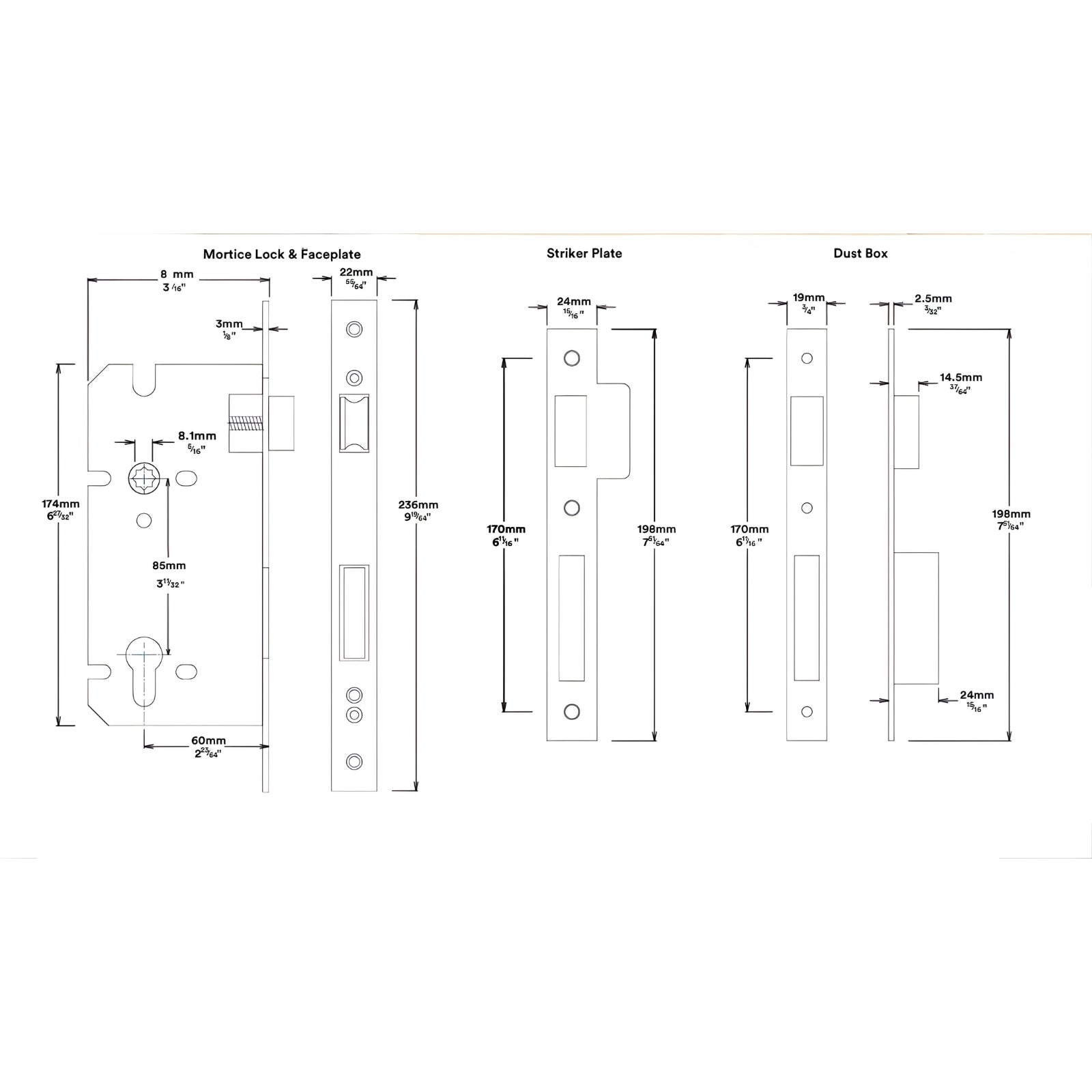 Mortice Lock Iver Brunswick Lever Round Rose Entrance Kit with High Security Lock Satin Nickel  0359KENTR60KT - The Blue Space