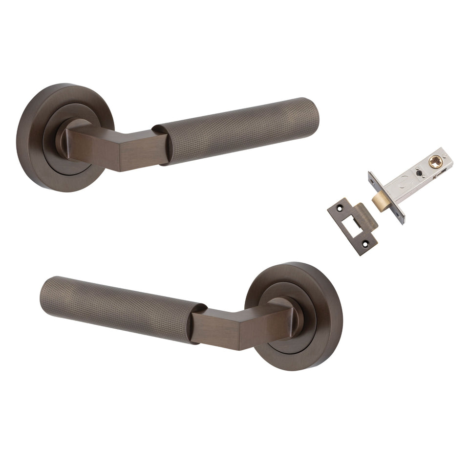 Iver Brunswick Lever Round Rose Passage Kit Signature Brass