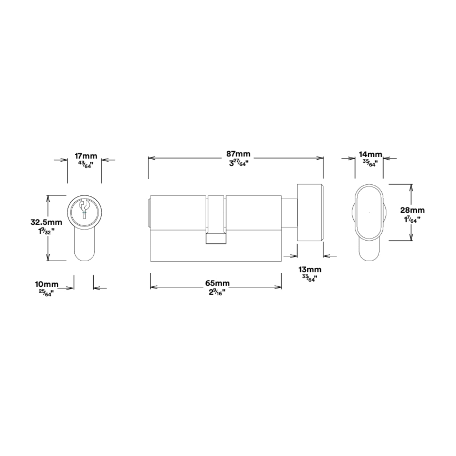 Line Drawing Lock Iver Cambridge Knob Oval Backplate Entrance Kit with High Security Lock Satin Nickel  14834KENTR60KT - The Blue Space
