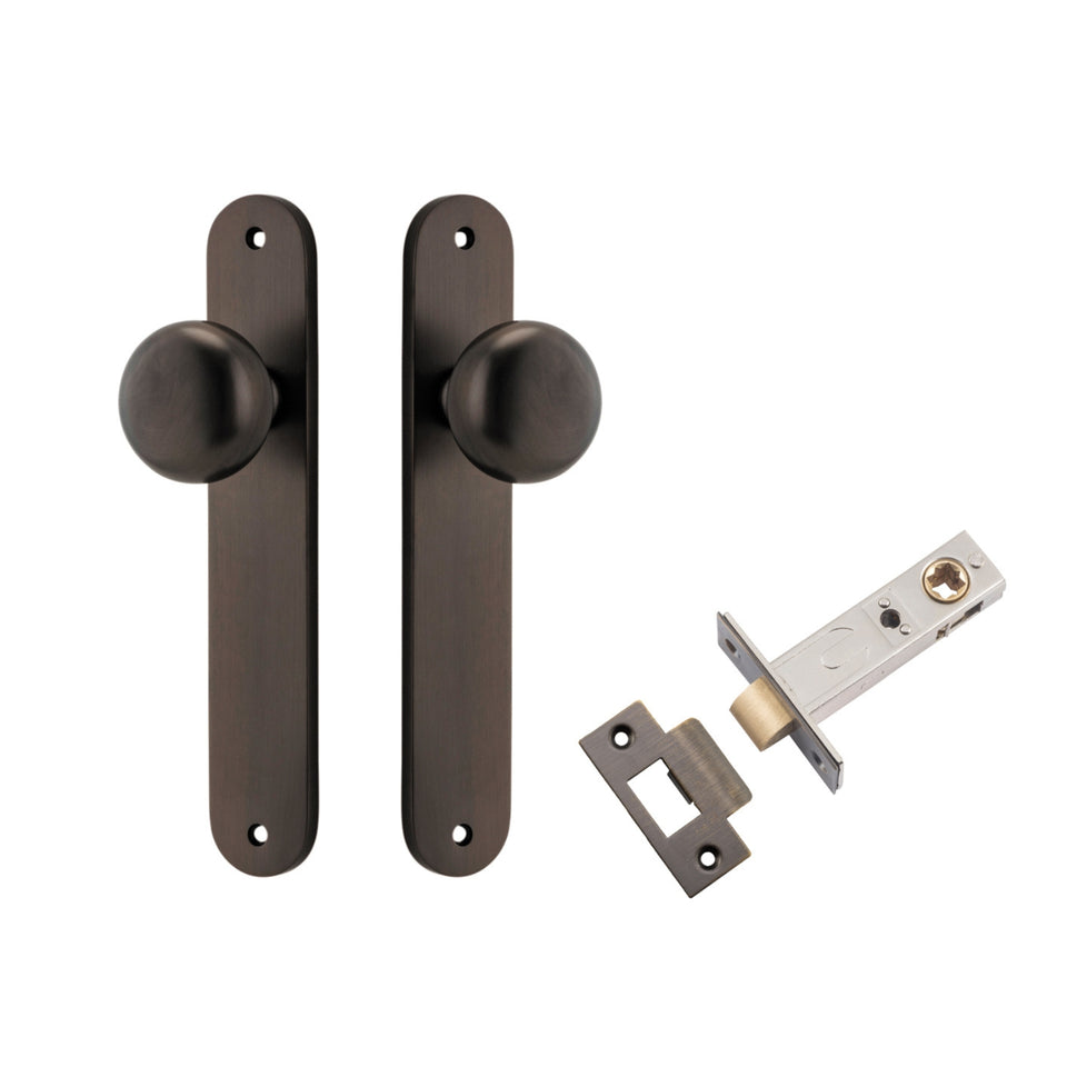 Iver Cambridge Knob Oval Backplate Passage Kit Signature Brass