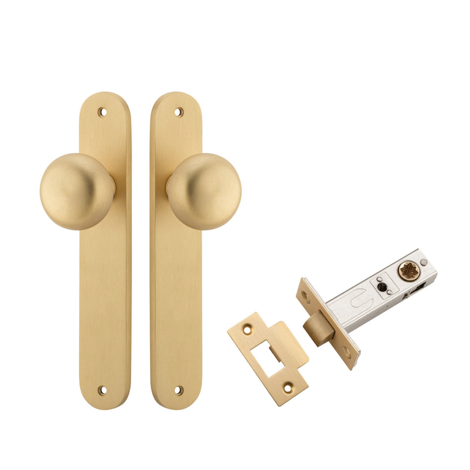 Iver Cambridge Knob Oval Backplate Passage Kit Brushed Brass
