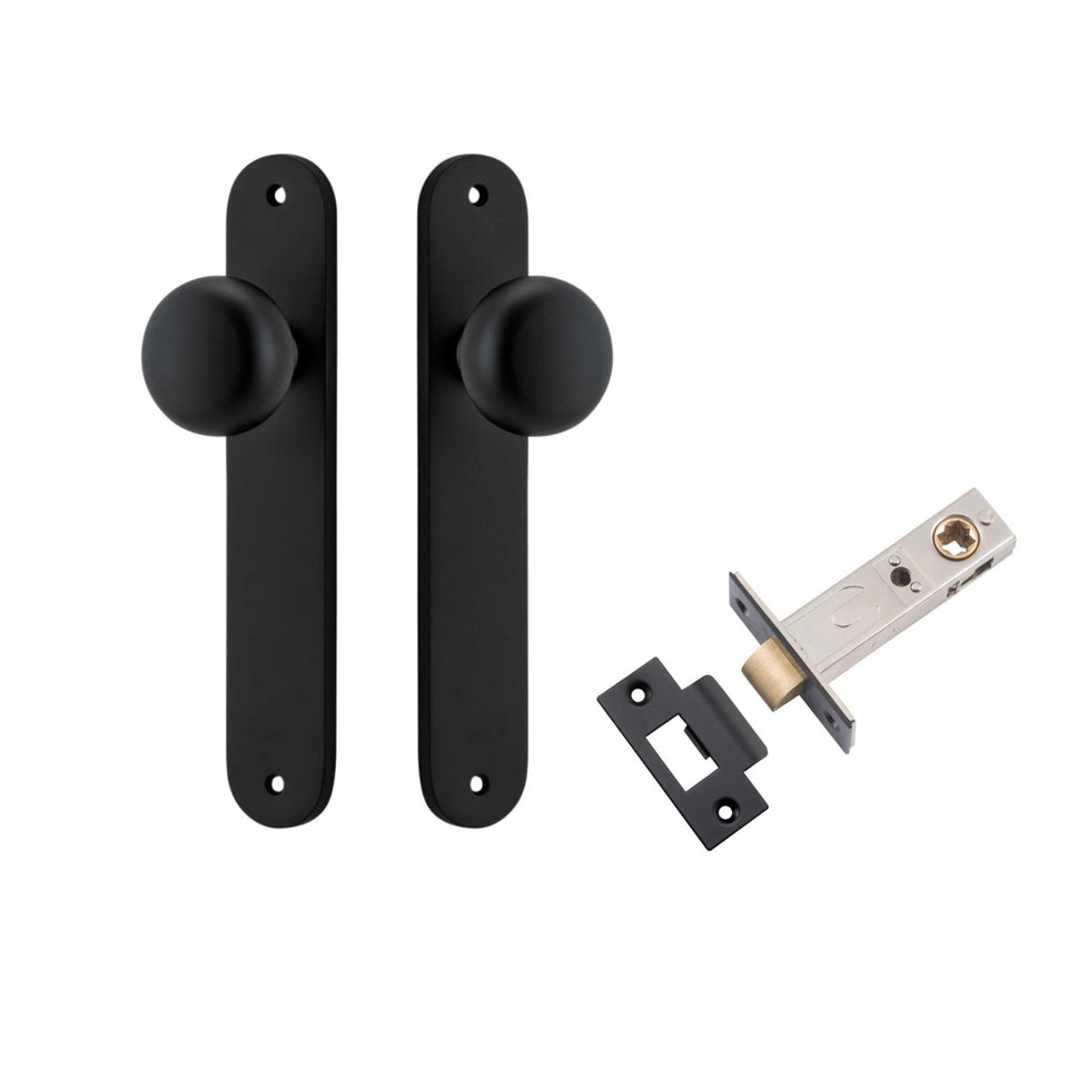 Iver Cambridge Knob Oval Backplate Passage Kit Matte Black