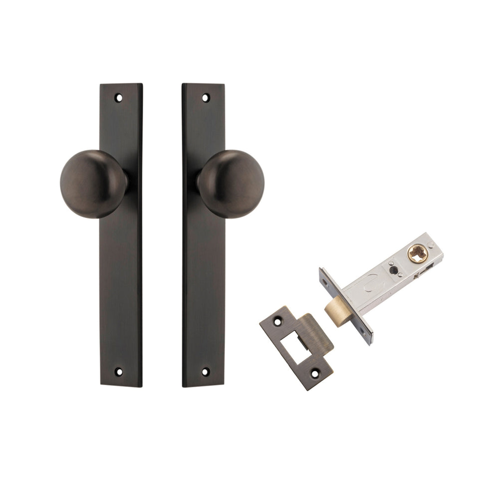 Iver Cambridge Knob Rectangular Backplate Passage Kit Signature Brass
