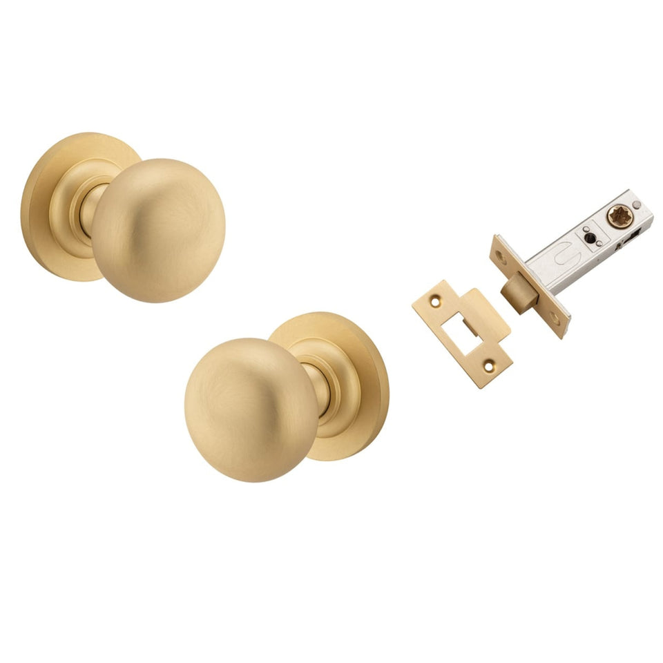 Iver Cambridge Knob Round Rose Passage Kit Brushed Brass