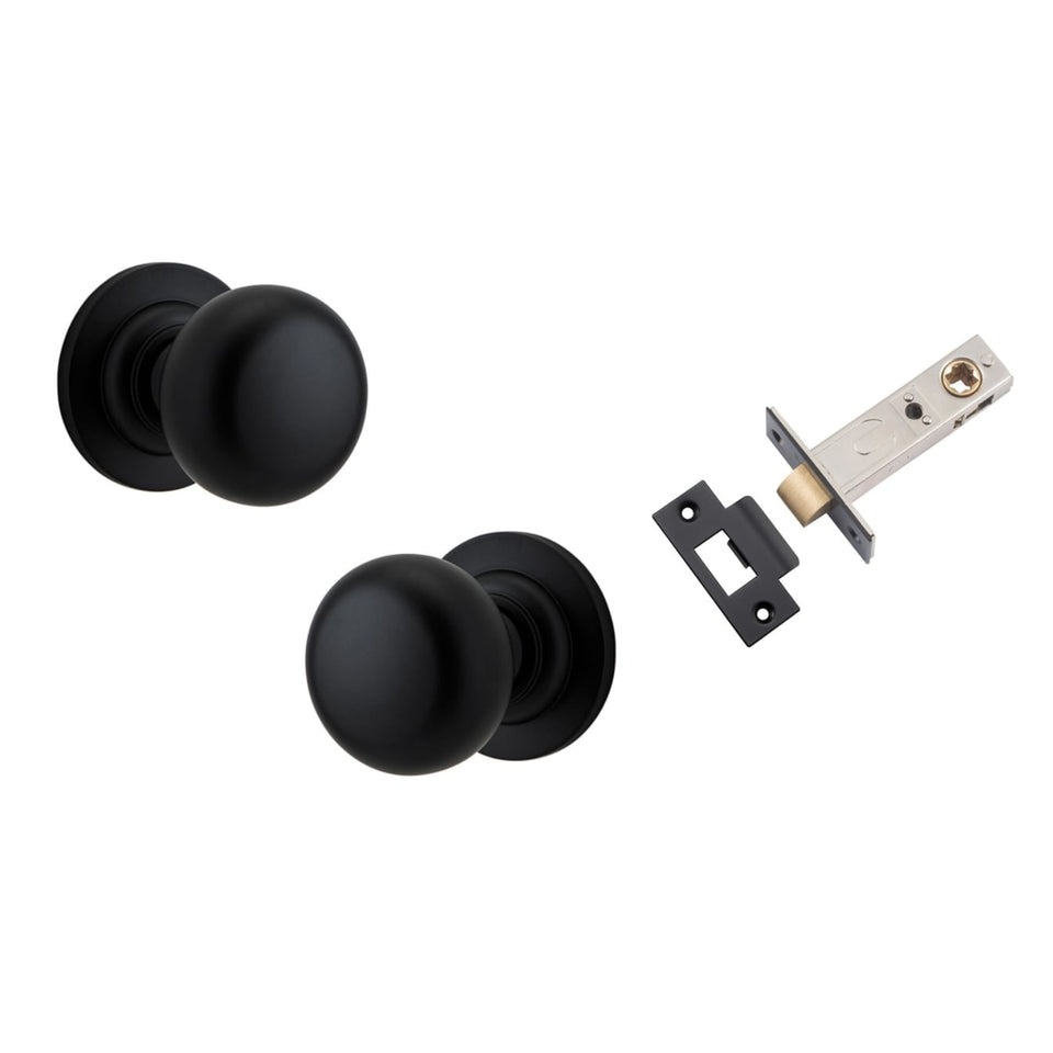 Iver Cambridge Knob Round Rose Passage Kit Matte Black