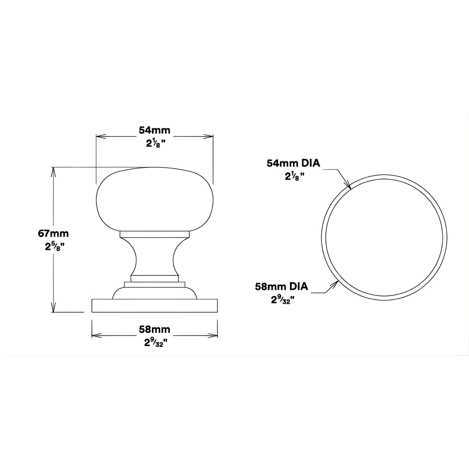 Line Drawing Knob Iver Cambridge Knob Round Rose Privacy Kit with Separate Privacy Turn Brushed Brass 0252KPRIV60 - The Blue Space