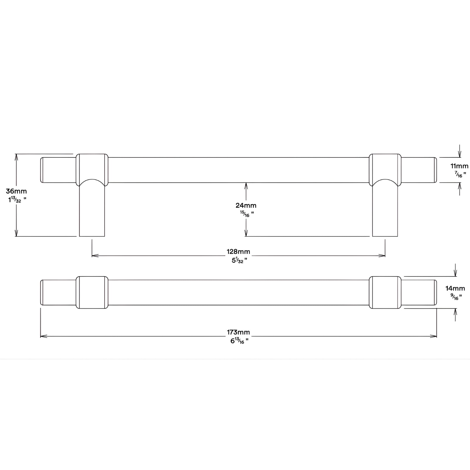 Line Drawing Iver Helsinki 128mm Cabinet Pull Handle Brushed Gold PVD 17152 - The Blue Space