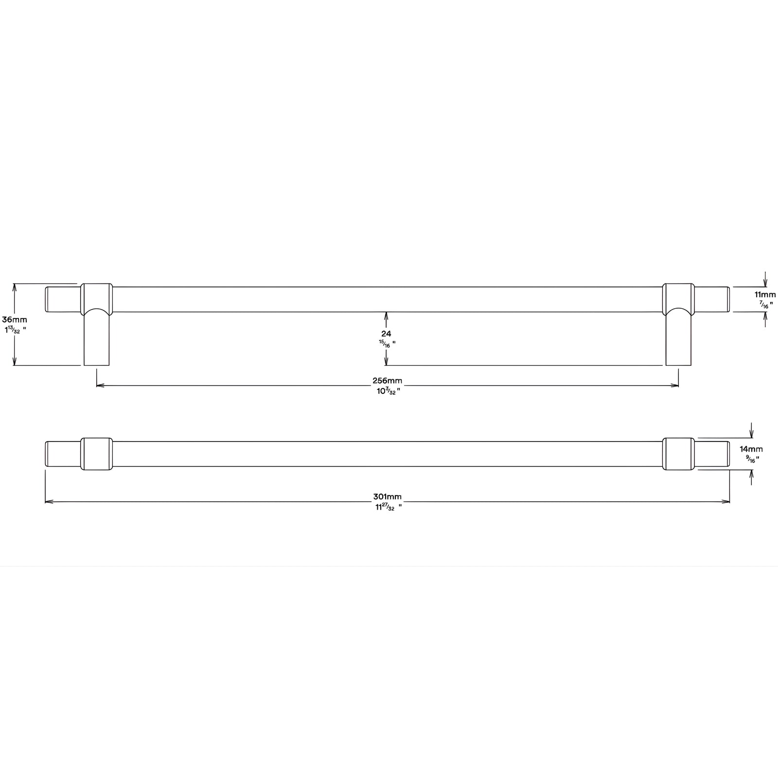 Line Drawing Iver Helsinki 256mm Cabinet Pull Handle Brushed Gold PVD 17154 - The Blue Space