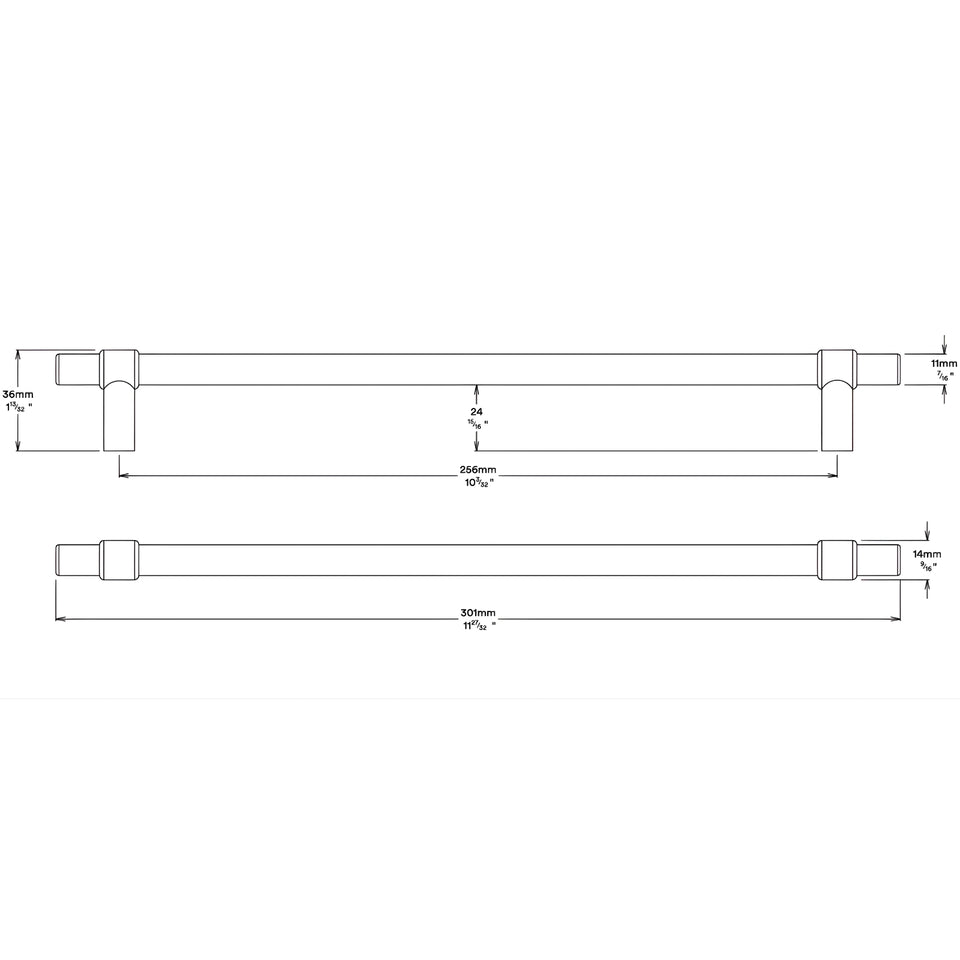 Iver Helsinki 256mm Cabinet Pull Handle Matte Black