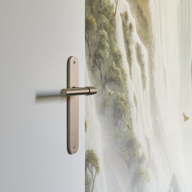 Project Image Iver Helsinki Lever Oval Backplate Passage Kit Satin Nickel 14900KPASS60 - The Blue Space