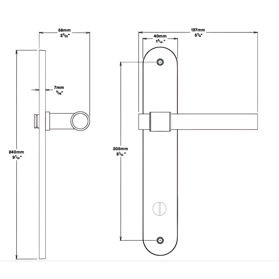 Iver Helsinki Lever Oval Backplate Privacy Kit with Privacy Turn Matte Black