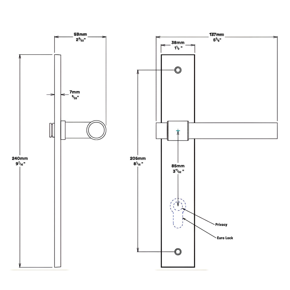 Iver Helsinki Lever Rectangular Backplate Entrance Kit with High Security Lock Brushed Brass